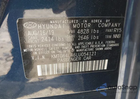 2020 Genesis G70 2.0T Awd z USA, uszkodzony, nr VIN KMTG64LA6LU054121